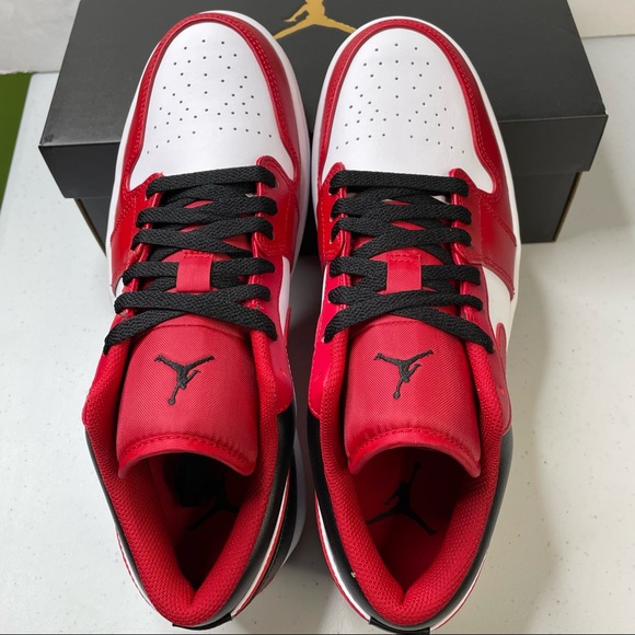 Air Jordan 1 Low Bred Mens Size 10 Sneakers Shoes Red & Black Color - Picture 7 of 11